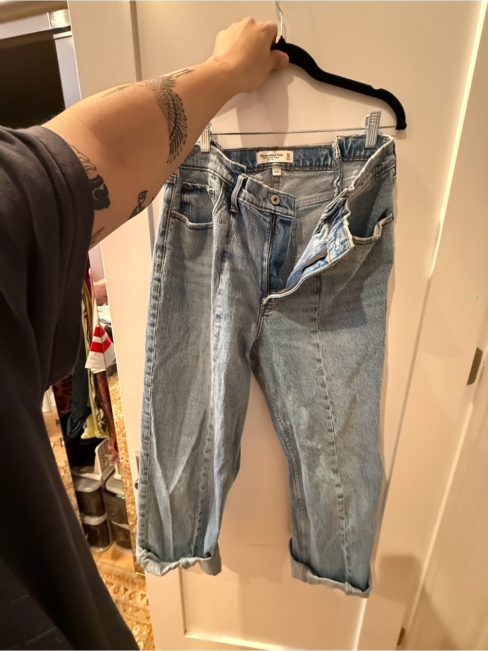 Abercrombie & Fitch Light Wash High-Rise Straight Jeans